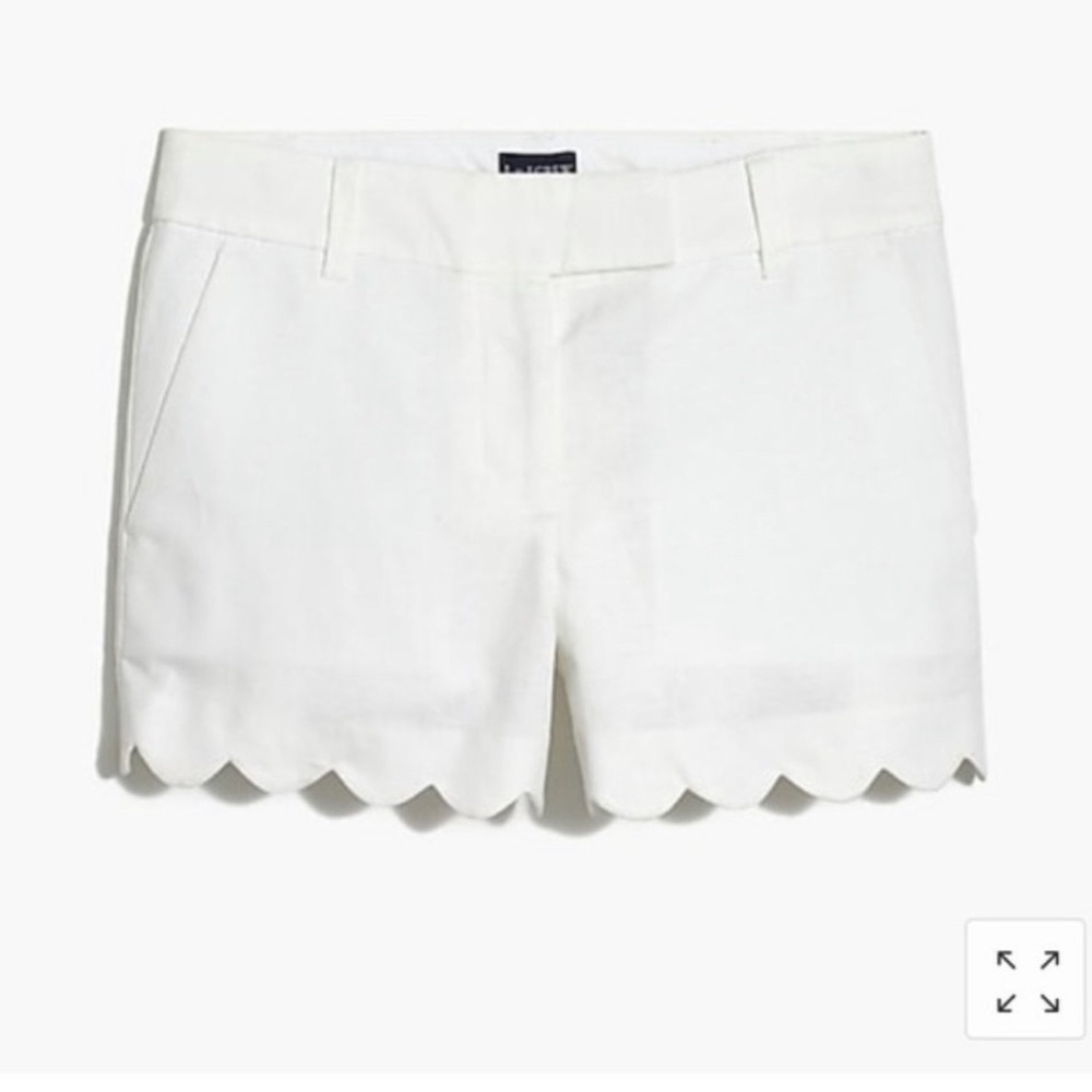 J crew white linen shorts size 0